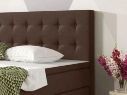 Boxspringbett Köln 180x200 Webstoff Braun