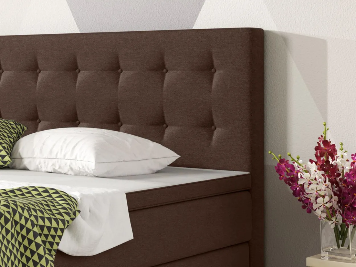 Boxspringbett Köln 180x200 Webstoff Braun