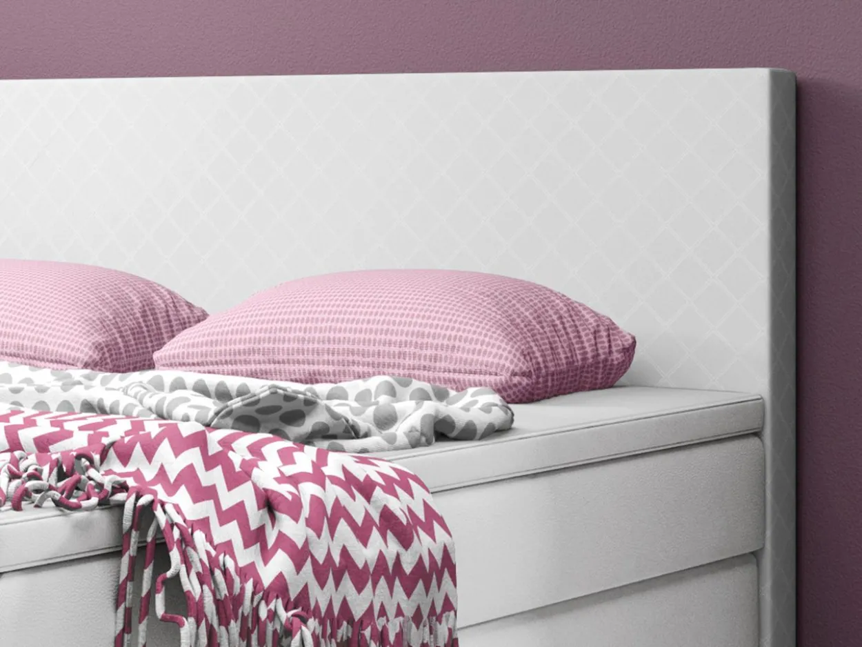 Boxspringbett Madrid 180x200 cm Kunstleder Weiß