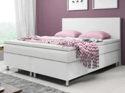 Boxspringbett Madrid 180x200 cm Kunstleder Weiß
