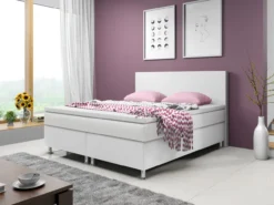 Boxspringbett Madrid 180x200 cm Kunstleder Weiß