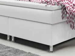 Boxspringbett Madrid 180x200 cm Kunstleder Weiß