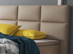 Boxspringbett Miami mit 7-Zonen-Taschenfederkernmatratzen und Topper, ca. 180 x 200 cm – Muddy