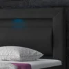 Boxspringbett MILANO ca.180x200 cm - Schwarz mit Topper-Optik