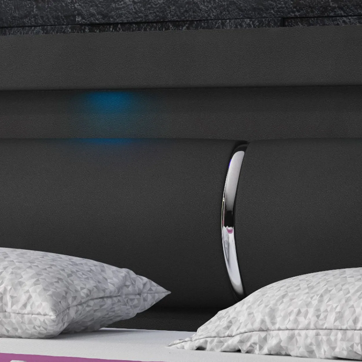 Boxspringbett MILANO ca.180x200 cm - Schwarz mit Topper-Optik