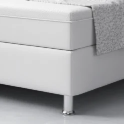 Boxspringbett MILANO ca. 180x200cm- Weiß mit integriertem Topper