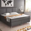 Boxspringbett Oslo mit Bettkasten 180x200 cm Kunstleder Anthrazit