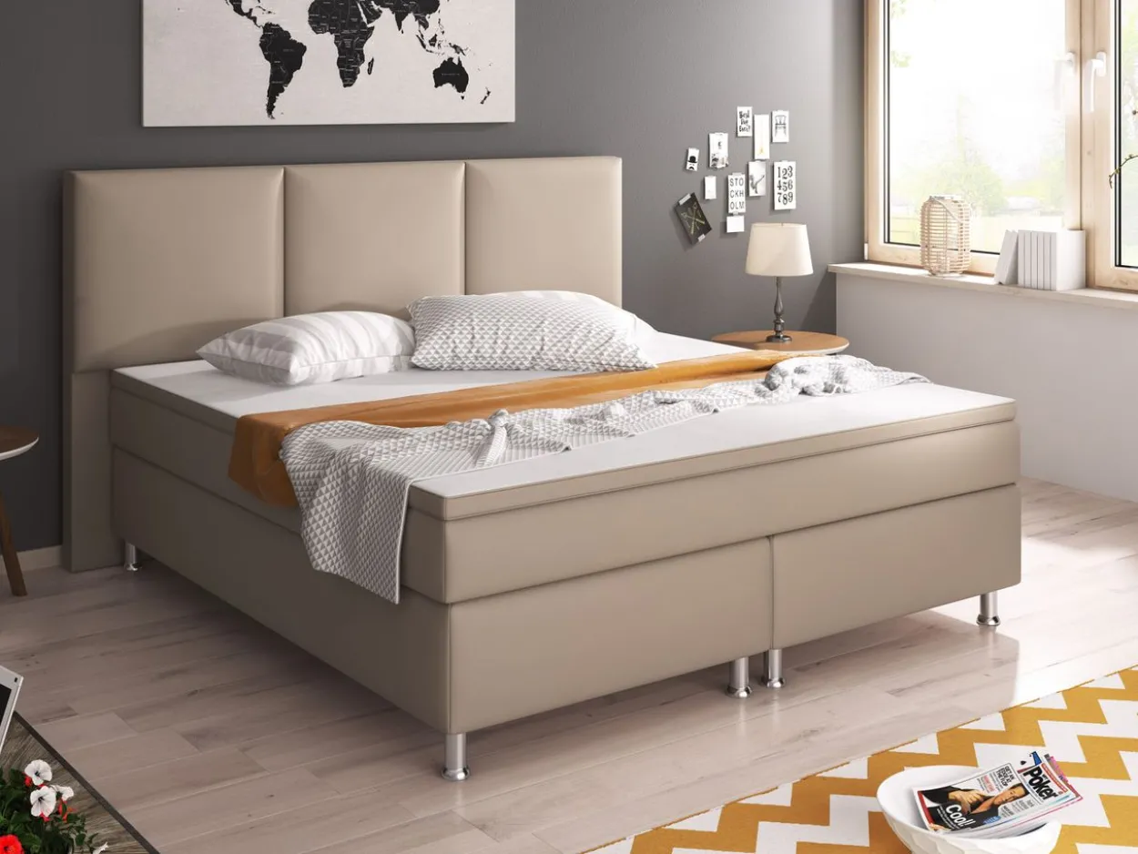 Boxspringbett Oslo 180x200 cm Kunstleder Muddy