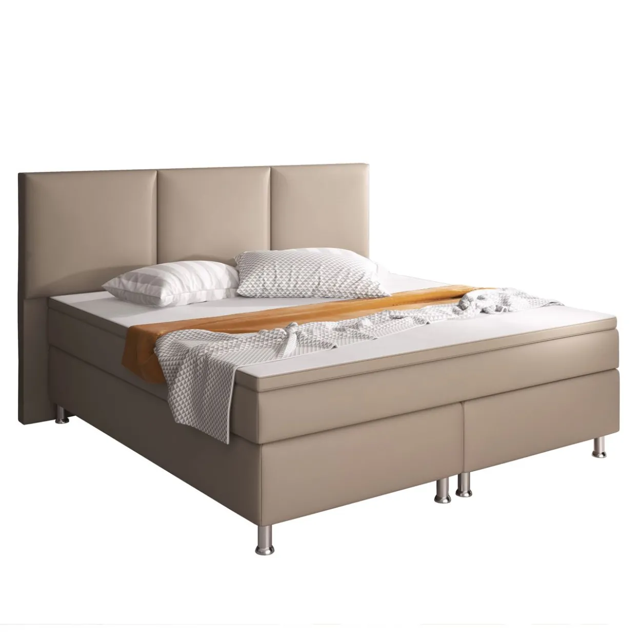 Boxspringbett Oslo 180x200 cm Kunstleder Muddy