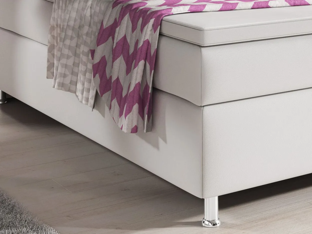 Boxspringbett Oxford 180x200 cm Kunstleder Weiß