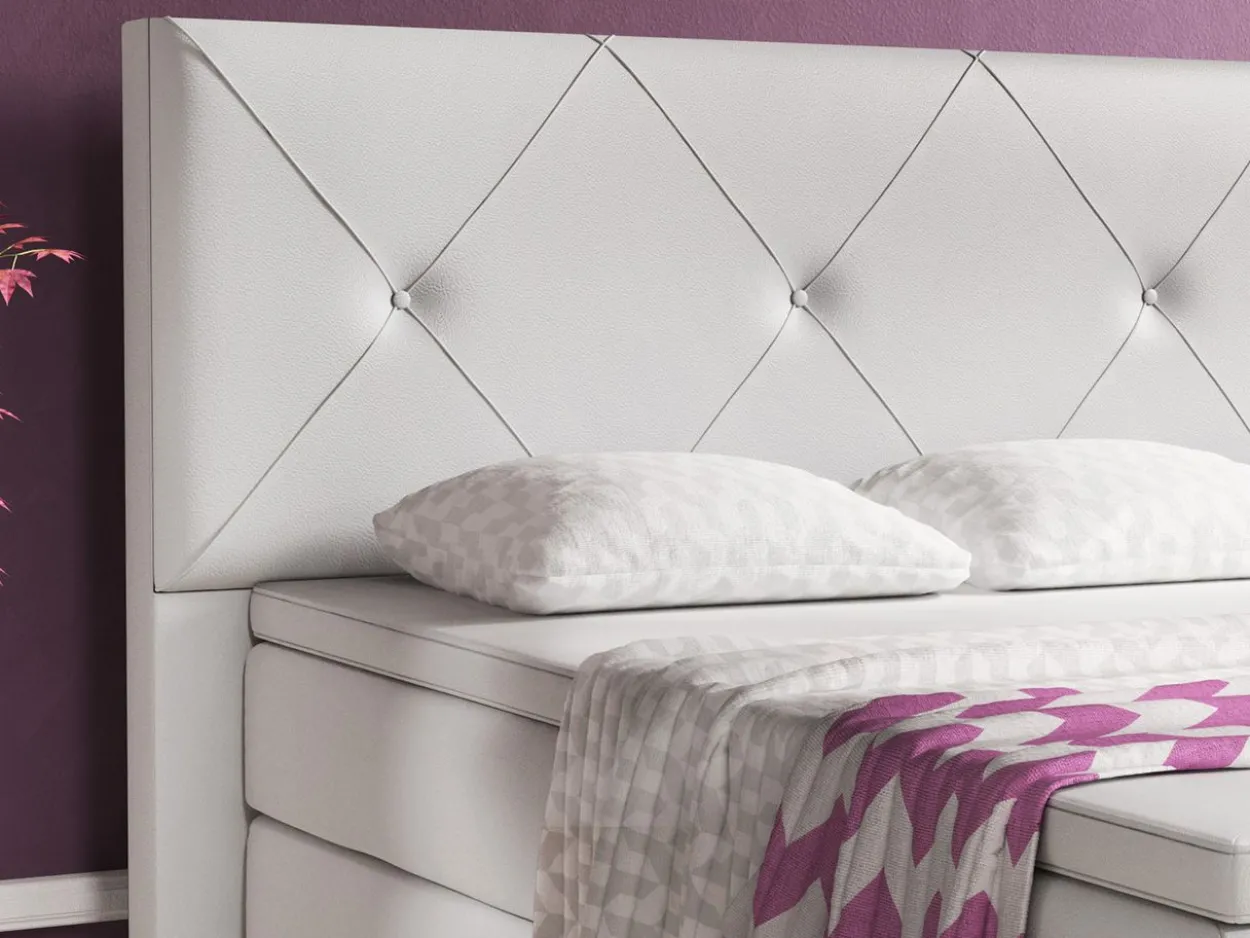 Boxspringbett Oxford 180x200 cm Kunstleder Weiß