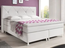 Boxspringbett Oxford 180x200 cm Kunstleder Weiß