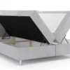 Boxspringbett PISA mit Bettkasten 180 x 200 cm Webstoff Grau Bett Bettkasten Topper
