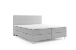 Boxspringbett PISA mit Bettkasten 180 x 200 cm Webstoff Grau Bett Bettkasten Topper