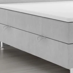 Boxspringbett PISA mit Bettkasten 180 x 200 cm Webstoff Grau Bett Bettkasten Topper