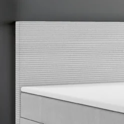 Boxspringbett PISA mit Bettkasten 180 x 200 cm Webstoff Grau Bett Bettkasten Topper