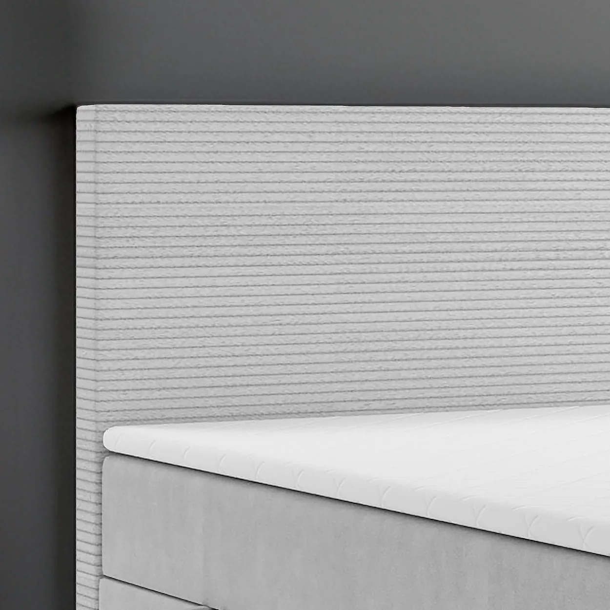 Boxspringbett PISA mit Bettkasten 180 x 200 cm Webstoff Grau Bett Bettkasten Topper