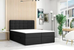 Boxspringbett PRAG Chesterfield mit Bettkasten, ca.180 x 200 cm - Schwarz
