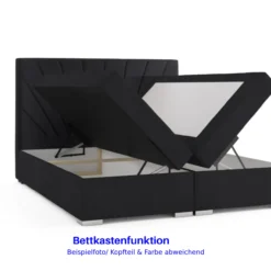 Boxspringbett PRAG Chesterfield mit Bettkasten, ca.180 x 200 cm - Schwarz