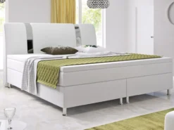 Boxspringbett Riva 180x200 cm Kunstleder Weiß