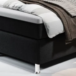 Boxspringbett ROTTERDAM PLUS mit Taschenfederkernmatratze, ca. 180 x 200 cm – Schwarz