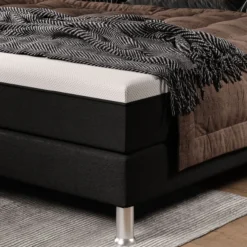 Boxspringbett Sunny Plus 180x200 Webstoff Schwarz