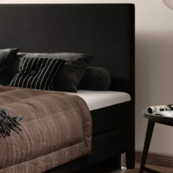 Boxspringbett Sunny Plus 180x200 Webstoff Schwarz