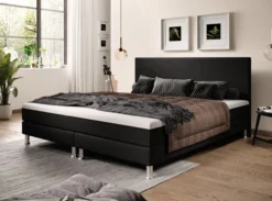 Boxspringbett Sunny Plus 180x200 Webstoff Schwarz