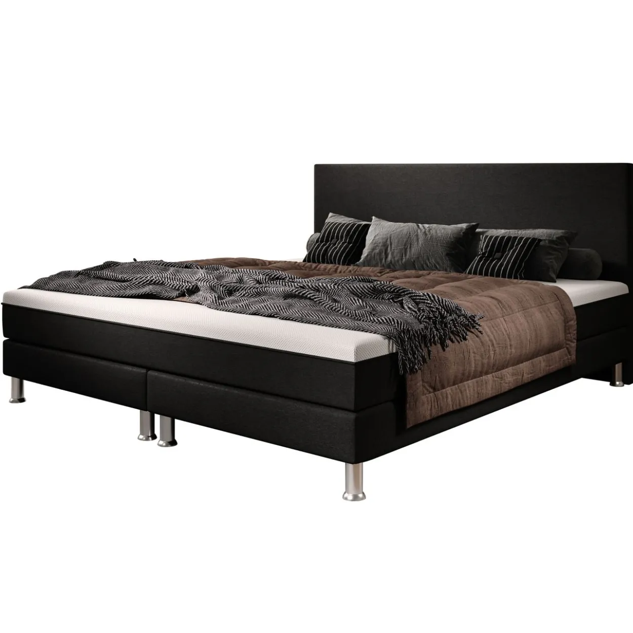 Boxspringbett Sunny Plus 180x200 Webstoff Schwarz
