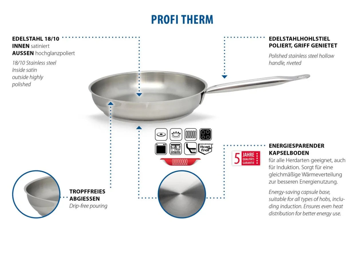 Bratpfanne 32cm mit Gegengriff "Profi-Therm"