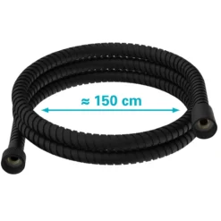 Brauseschlauch 150 cm, Edelstahl, Schwarz