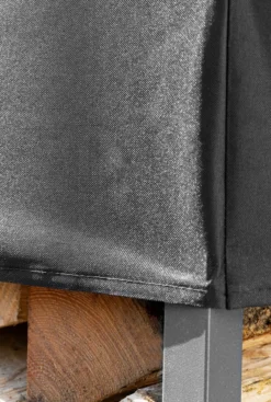 Brennholzregal mit Abdeckung aus Metall, ca. 113 x 25 x 115 cm - Schwarz