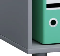 Büroregal Lona 2-Fach ohne Türen grau