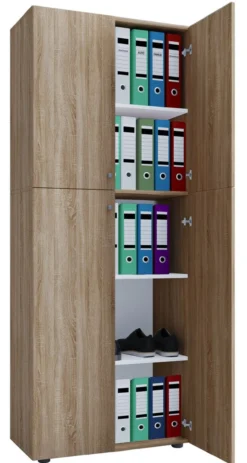 Büroschrank Lona 5-Fach mit Drehtüren Sonoma-Eiche