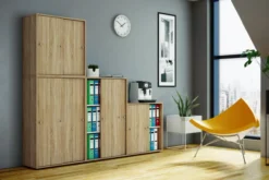 Büroschrank Lona XL mit Schiebetüren Sonoma-Eiche