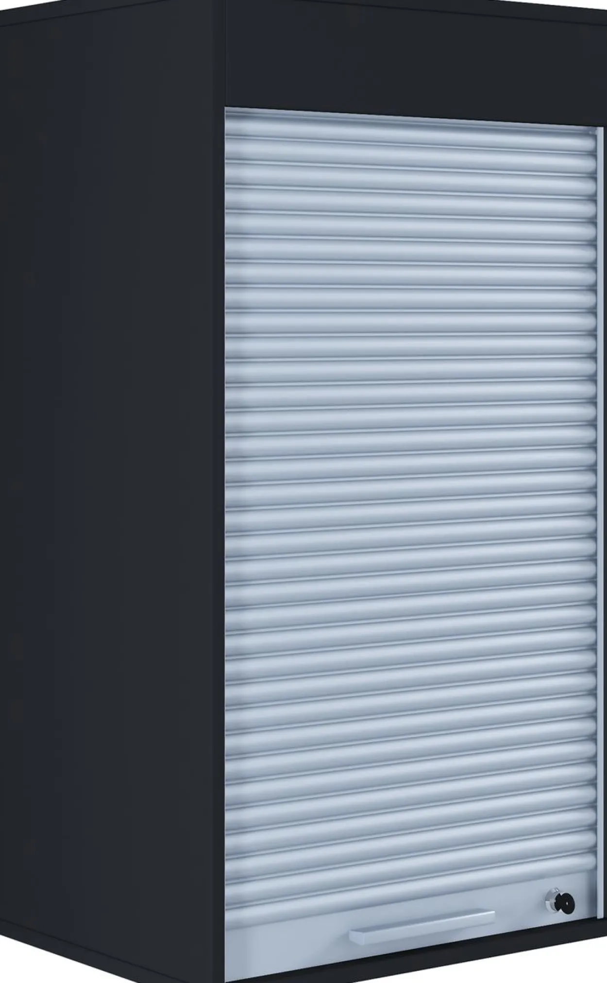 Büroschrank mit Rollladen Aktos L Schwarz