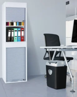 Büroschrank mit Rollladen Aktos XL weiß