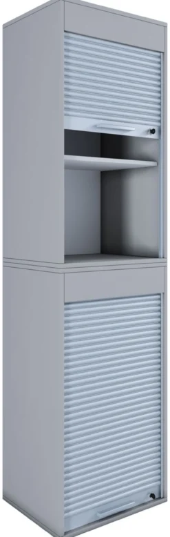 Büroschrank mit Rollladen Aktos XL grau