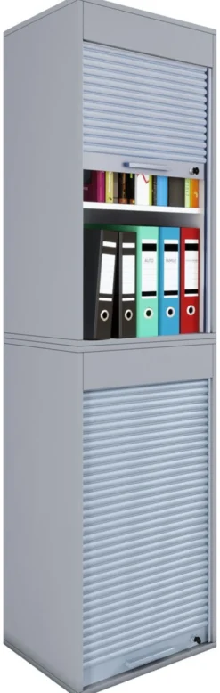 Büroschrank mit Rollladen Aktos XL grau