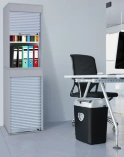 Büroschrank mit Rollladen Aktos XL grau