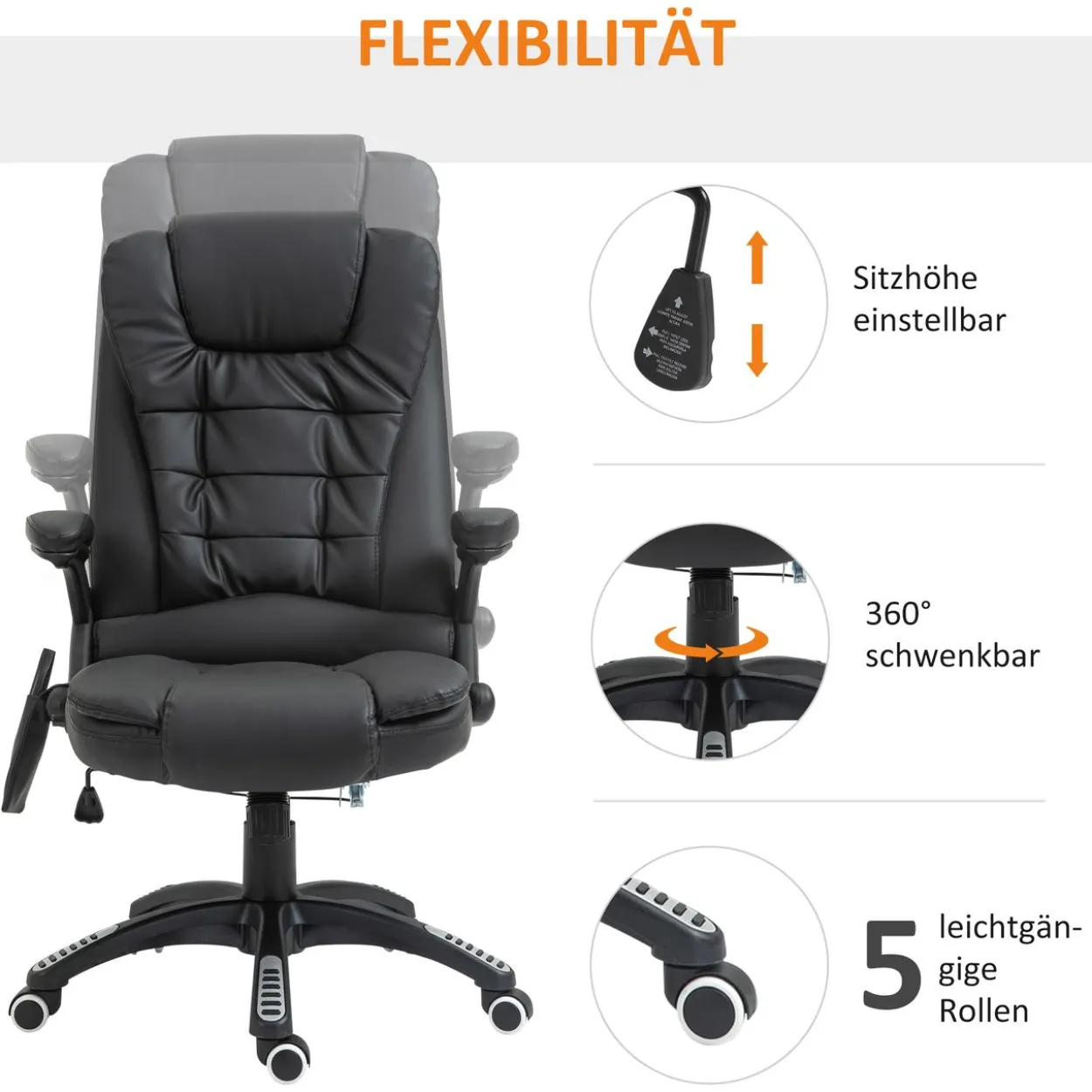 Bürosessel mit Massage,Wärme-Funktion