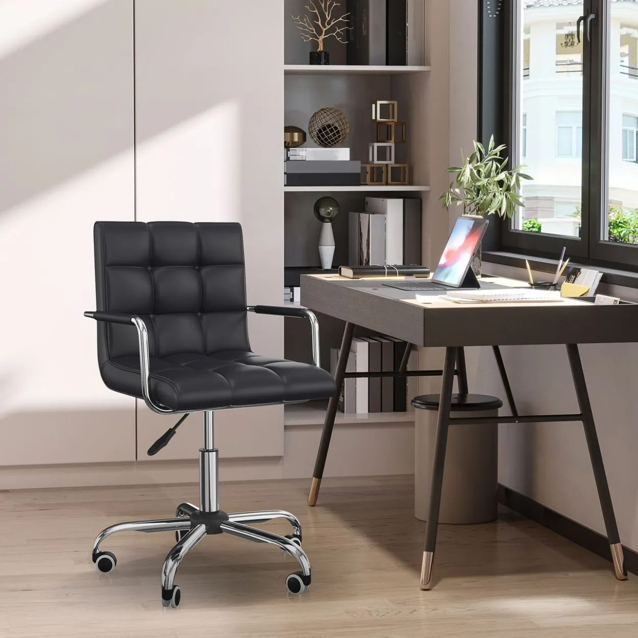 Bürostuhl Drehstuhl Kosmetikhocker Rollhocker Arbeitshocker Schwarz