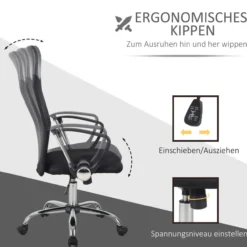Bürostuhl Drehstuhl mit Wippenfunktion Gaming Stuhl Schaumstoff Netz