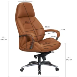 Bürostuhl Echtleder Caramel 120 kg
