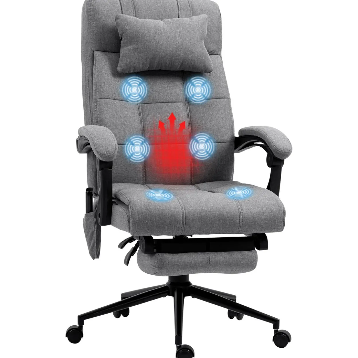 Bürostuhl mit Massagefunktion, Ergonomisch PC Stuhl mit Liegefunktion