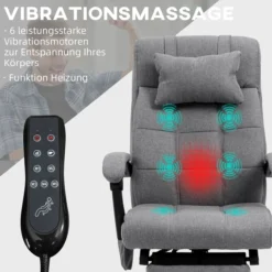 Bürostuhl mit Massagefunktion, Ergonomisch PC Stuhl mit Liegefunktion
