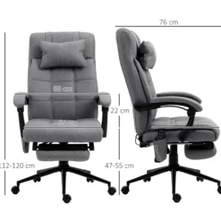 Bürostuhl mit Massagefunktion, Ergonomisch PC Stuhl mit Liegefunktion