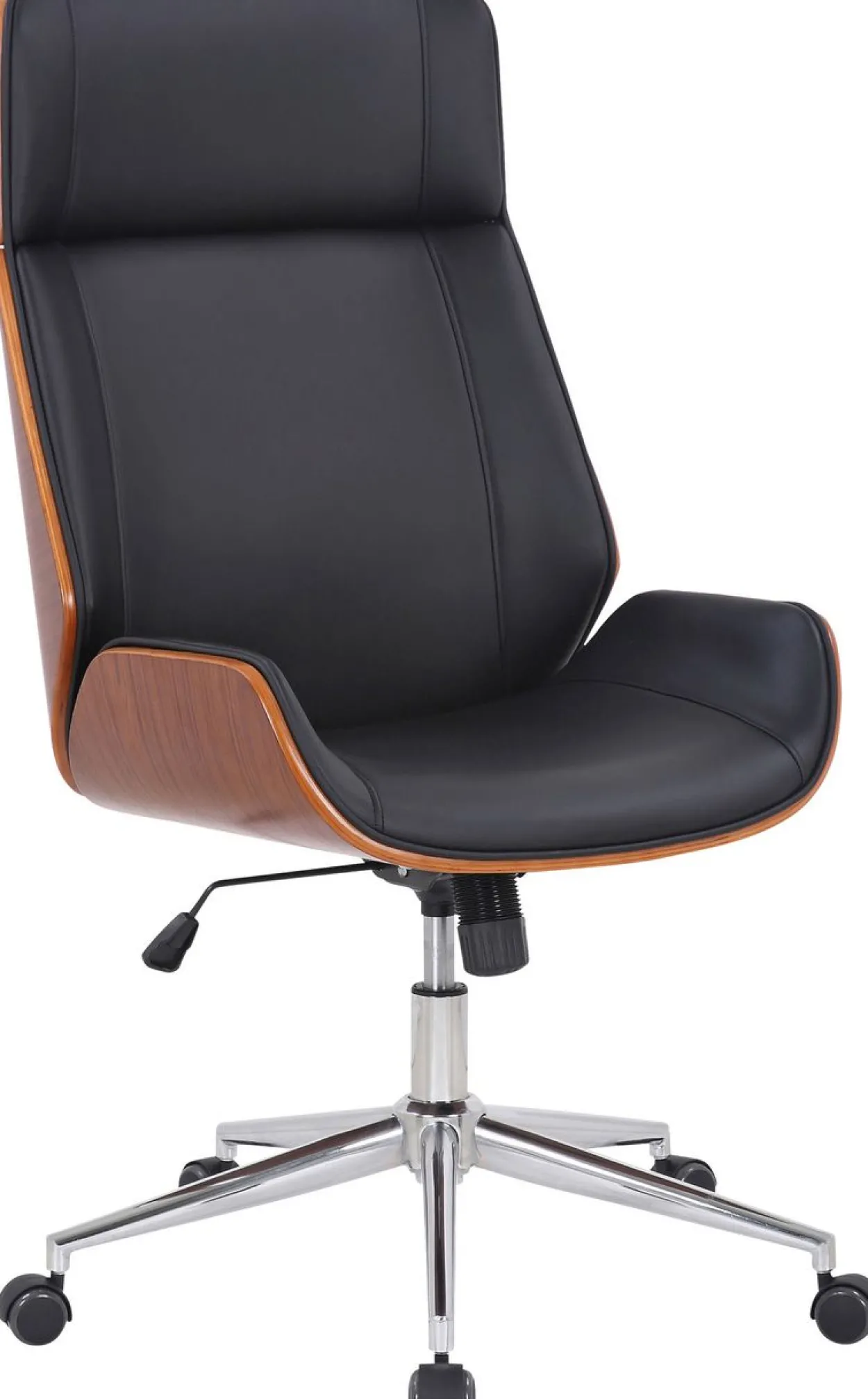 Bürostuhl Varel Kunstleder, walnuss/schwarz