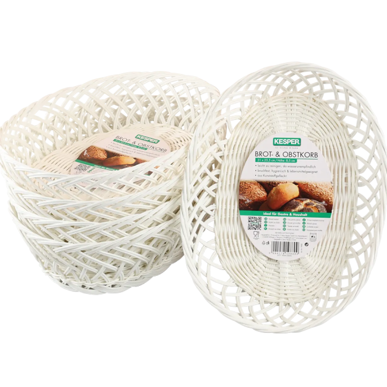 Brot- & Obstkorb, weiß 5er Pack