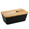 Brotbox, schwarz, mit Messer